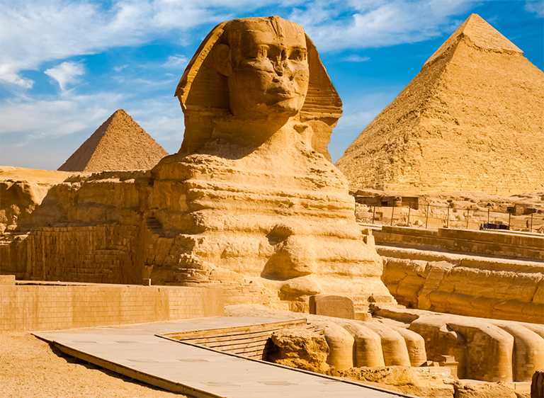 Great Sphinx and Pyramids at Giza, Cairo